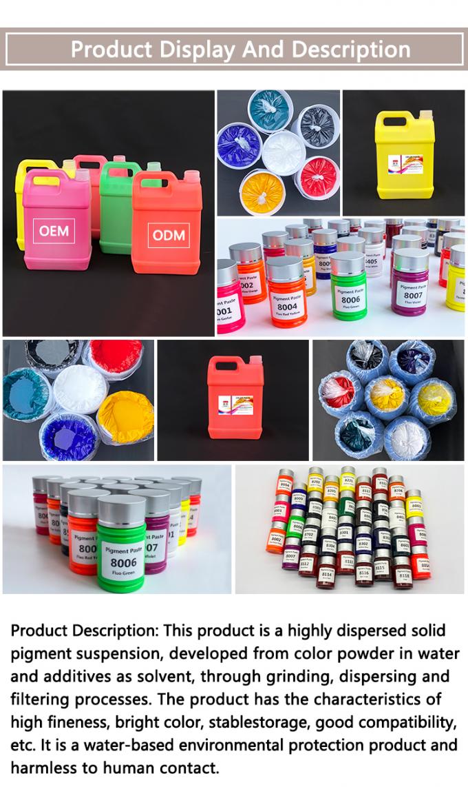 Factory Supply Water Based Fluorescent Scariet Tinting Color Pigment Paste for Coating Silk Screen Printing 4