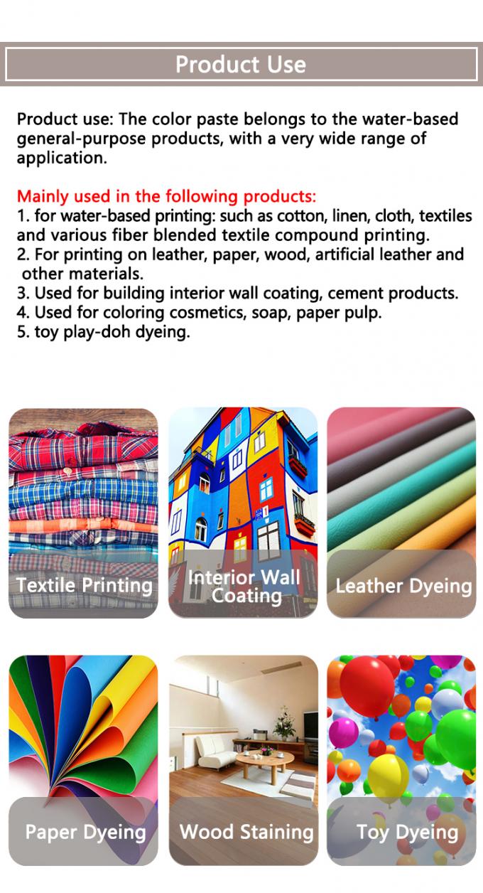 Factory Supply Water Based Fluorescent Scariet Tinting Color Pigment Paste for Coating Silk Screen Printing 16