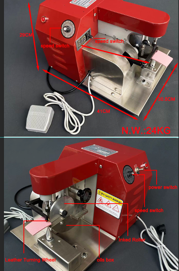 Eenzijdige elektrische leerrandkleurmachine 12