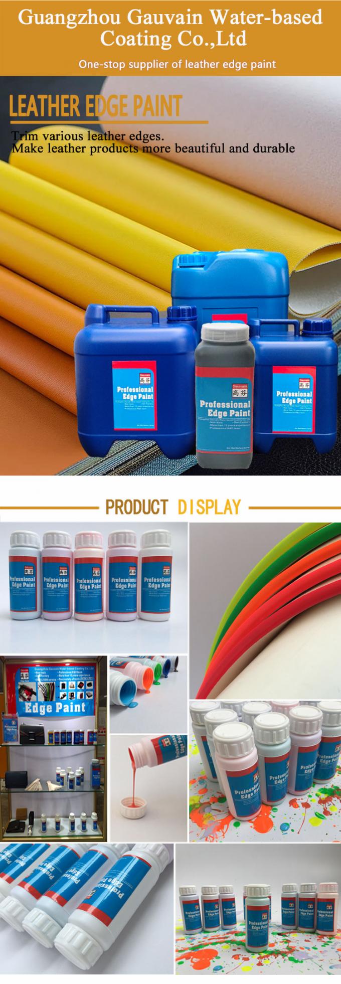 Economic Seriesr High Gloss Waterbased Edge Paint for Shoes Bags Belts Leather Refinish Paint 0