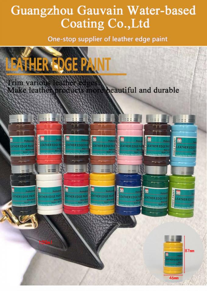 Premium-serie kleuren waterbasis lederen randinkt voor lederen handtassen en schoenen randverf 100 ml/fles 0